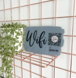 Custom Wifi QR Code Scan Me Painted Clear Acrylic 10x15cm Magnetic Plaque Sign